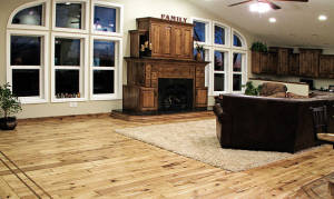 Hand Scraped Chalet Hickory Living Room