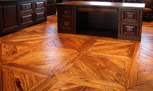 Hand Scraped Hickory with Stain in Office