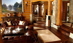 Smooth Walnut with Tile Living Room