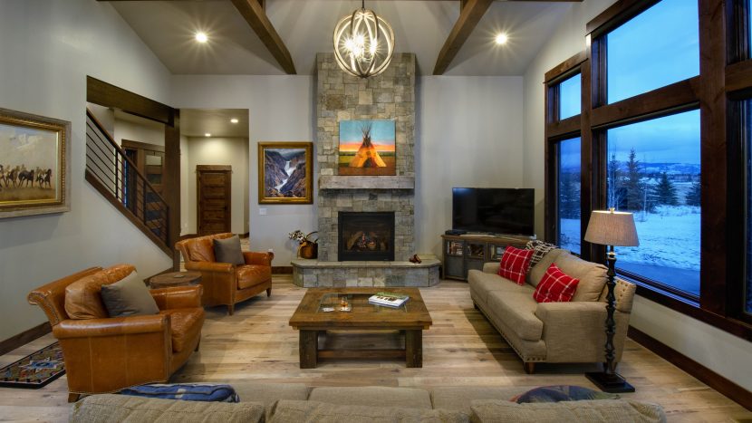 Gray Hickory Hardwood Flooring in the Living Room